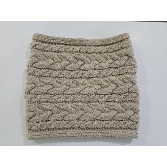 Gap Wool Blend Cable Knit Cowl Neck Warmer Beige - Picture 1 of 7